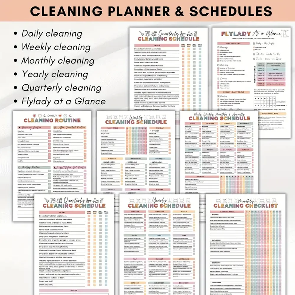 ADHD CLEANING Family Chore Chart Yearly Cleaning Checklist Planner 6