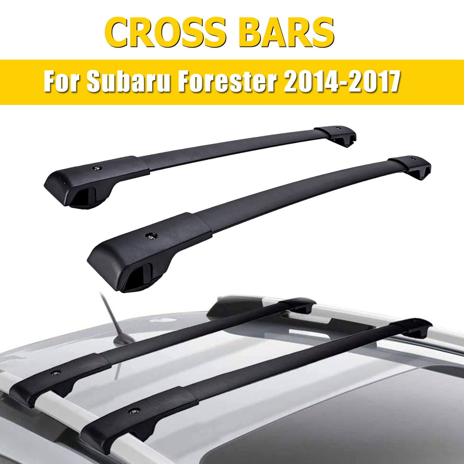 BougeRV Car Roof Rack Cross Bars Compatible with Subaru Forester 2014-2024  with Lock, Aluminum Cross Bar for Rooftop Cargo Carrier Luggage Kayak Canoe