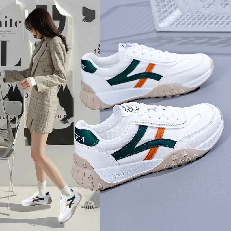 Fashion Women's Vulcanized Shoes Breathable Sneakers Woman Lace-up Soft Bottom Flats Shoes Casual Sneaker Zapatos Mujer