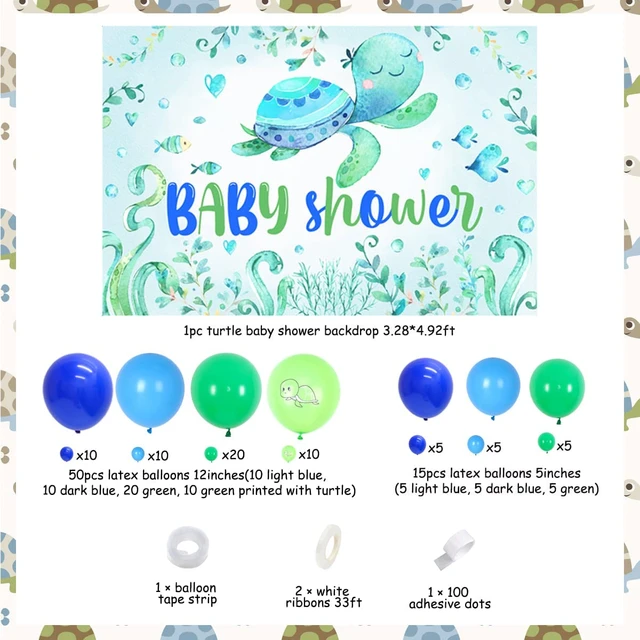 Turtle Baby Shower Decorations For Boy Blue Green Balloon Garland Kit With  Turtle Backdrop For Ocean Sea Theme Baby Shower Party - Ballons &  Accessories - AliExpress