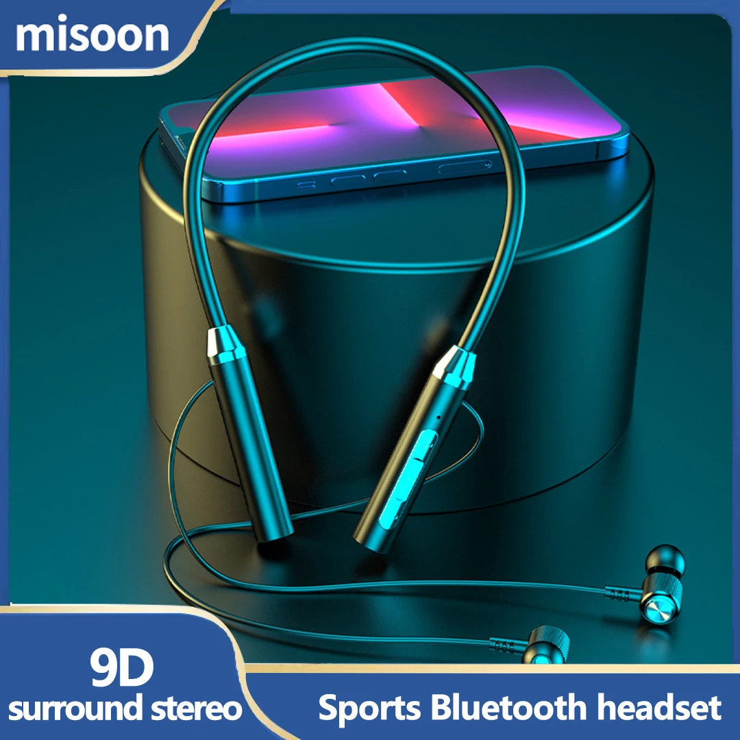 

New Bluetooth wireless headset hanging neck sports binaural in-ear neck hanging super long standby