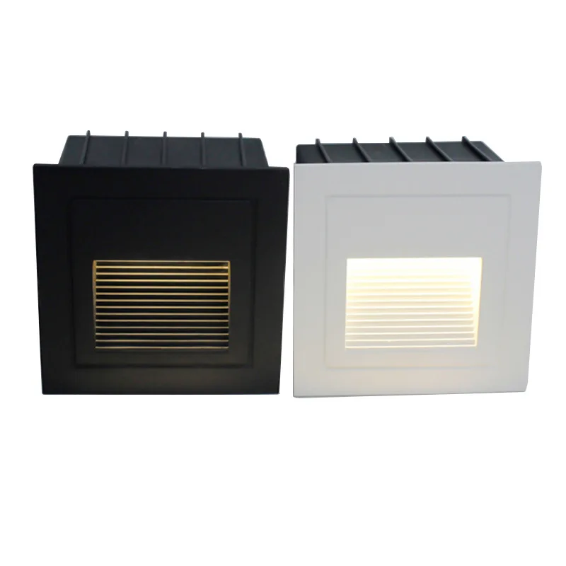 

3W Outdoor LED Step Light Waterproof Stair Light Wall Embedded Underground Lamp Lighting Deck Footlights 85-265V DC12V IP65