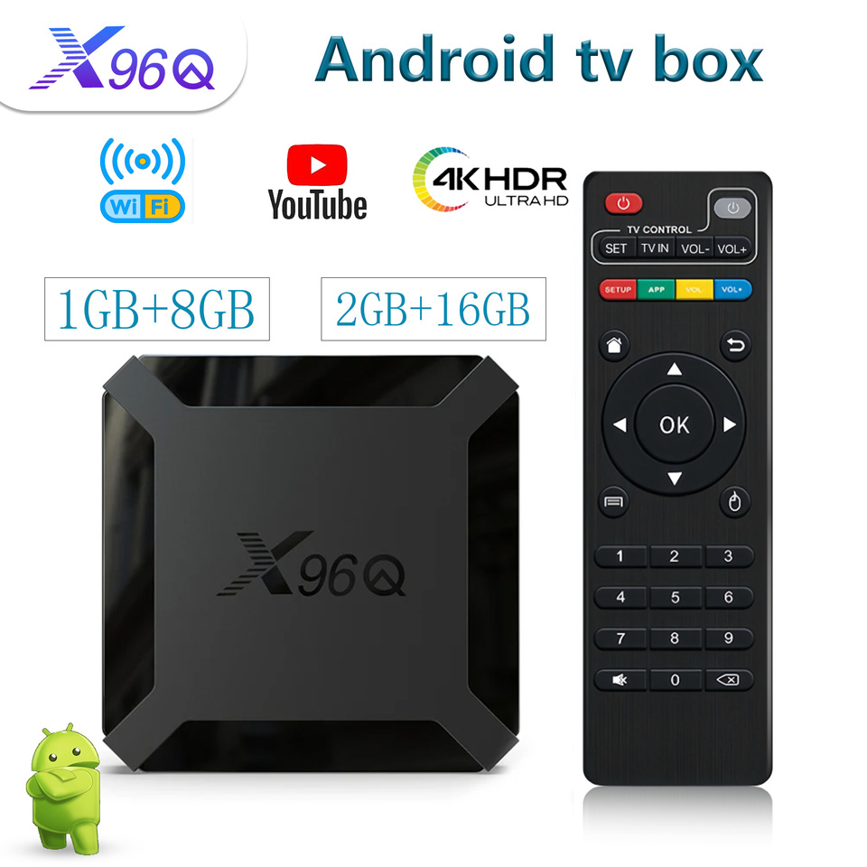 HOT X96Q Smart Android TV Box 4K Wifi Google Player Youtube 5V2A Multi Language Streaming Media Player Set Top Box fast shipping
