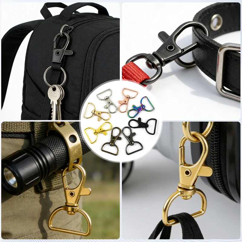 Bag Strap Buckles Metal Lobster Clasp Swivel Clip Snap Hooks Buckle For Webbing Keychain DIY Sewing Accessories 10-50Pcs 20/25mm