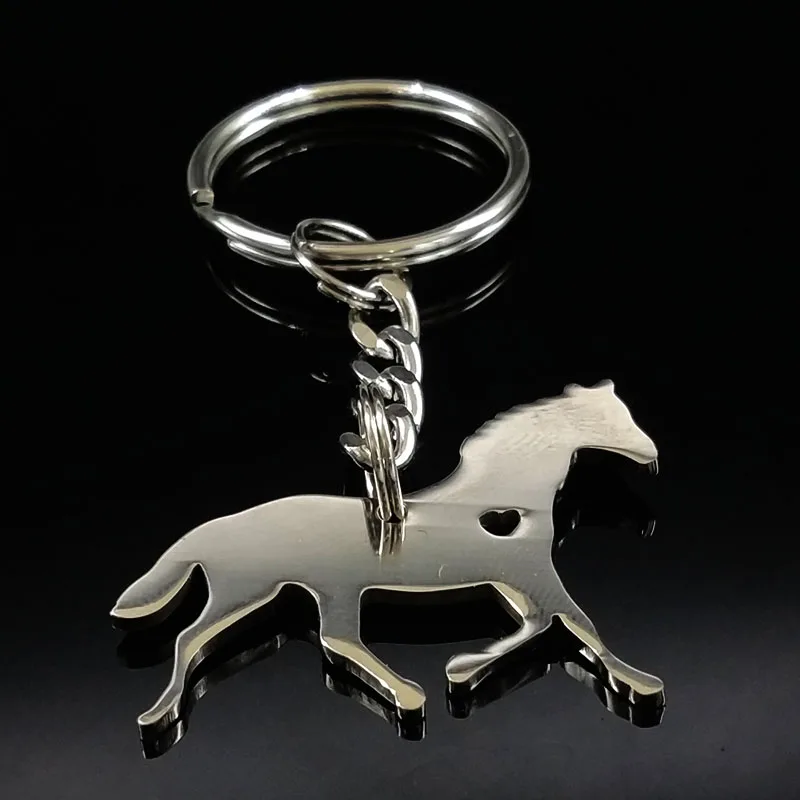2021 Mode Edelstahl Schlüssel bund für Männer Silber Farbe Pferd Schlüssel halter Schmuck Geschenke Chaveiro Masculino K1156 – Detail 15