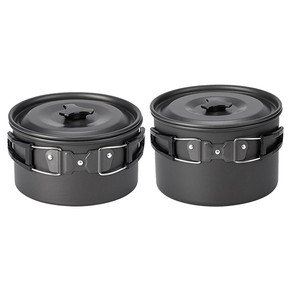 Outdoor Cooking Pot with Lid and Folding Handle Camping Cook Pot Non-Stick Camping Cooking Utensils for Hiking Picnic