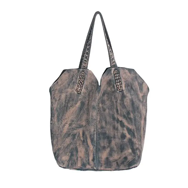 Vintage Top Layer Cowhide Large Capacity Shoulder Bag European/american Fashion Personalized Casual Versatile Tote Bag For Women
