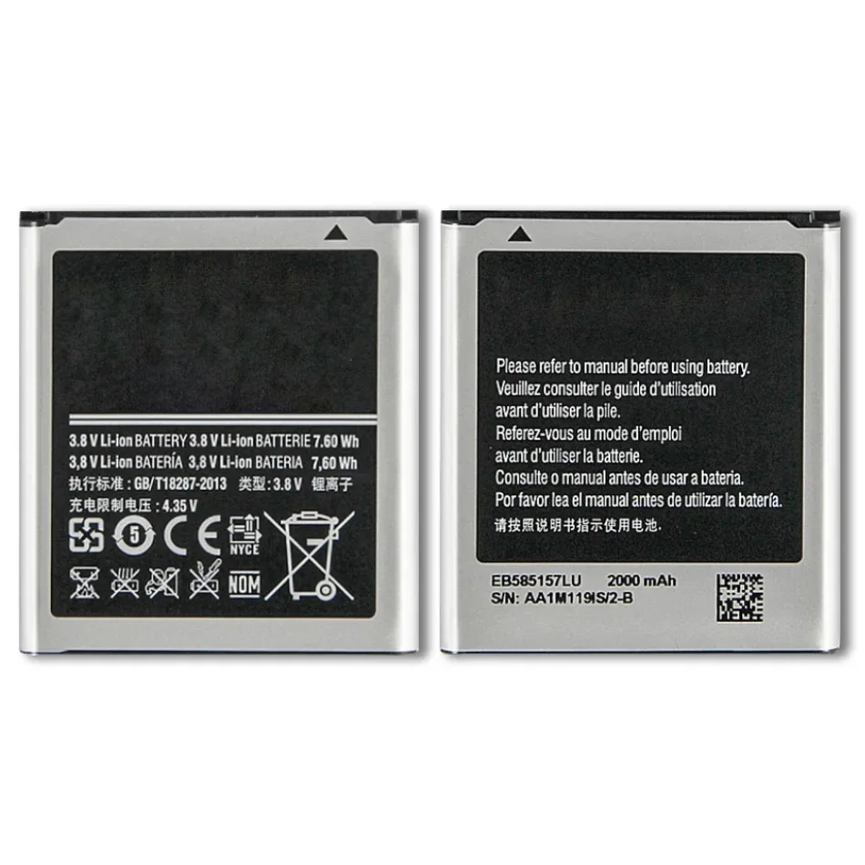 Batteria Di Ricambio Eb585157Lu Per Samsung Galaxy Core 2 Duos I8552 I869 I8558 I8550 Batteria 2000Mah Tracking No.