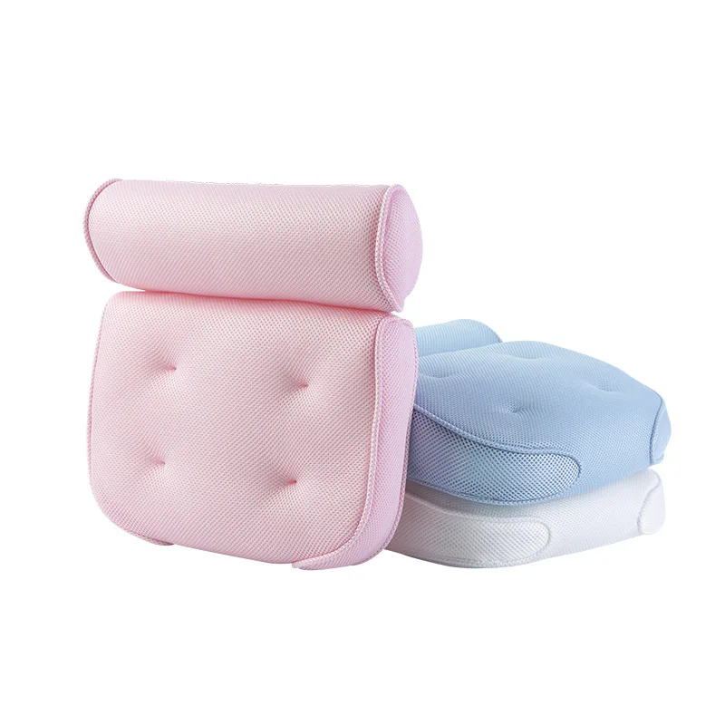 3D Bathtub Pillow with 6 Suction Cups SPA Bath Cushion Pillow  Square Bathtub Pillow