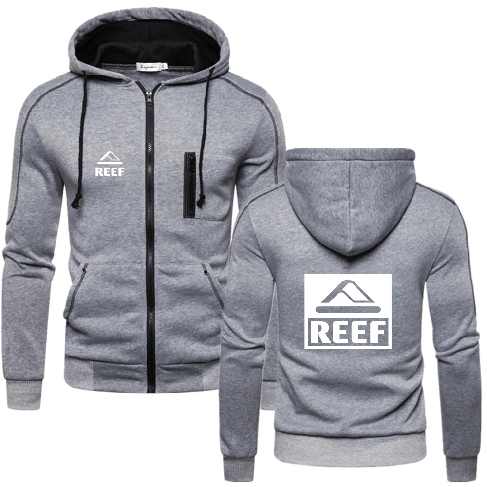 Reef 2023 Pullover Men New Spring and Autumn Streetwear Sweatshirts Solid Color Hoodie Leisure Fashionable Clothing