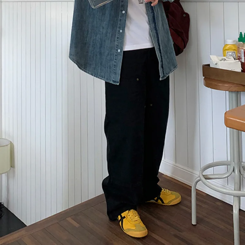 IEFB High Street Men Denim Pants Washed Casual Straight Bottom Wide Leg Loose Male Solid Color Jeans Autumn Fashion 2024 9C7810 5