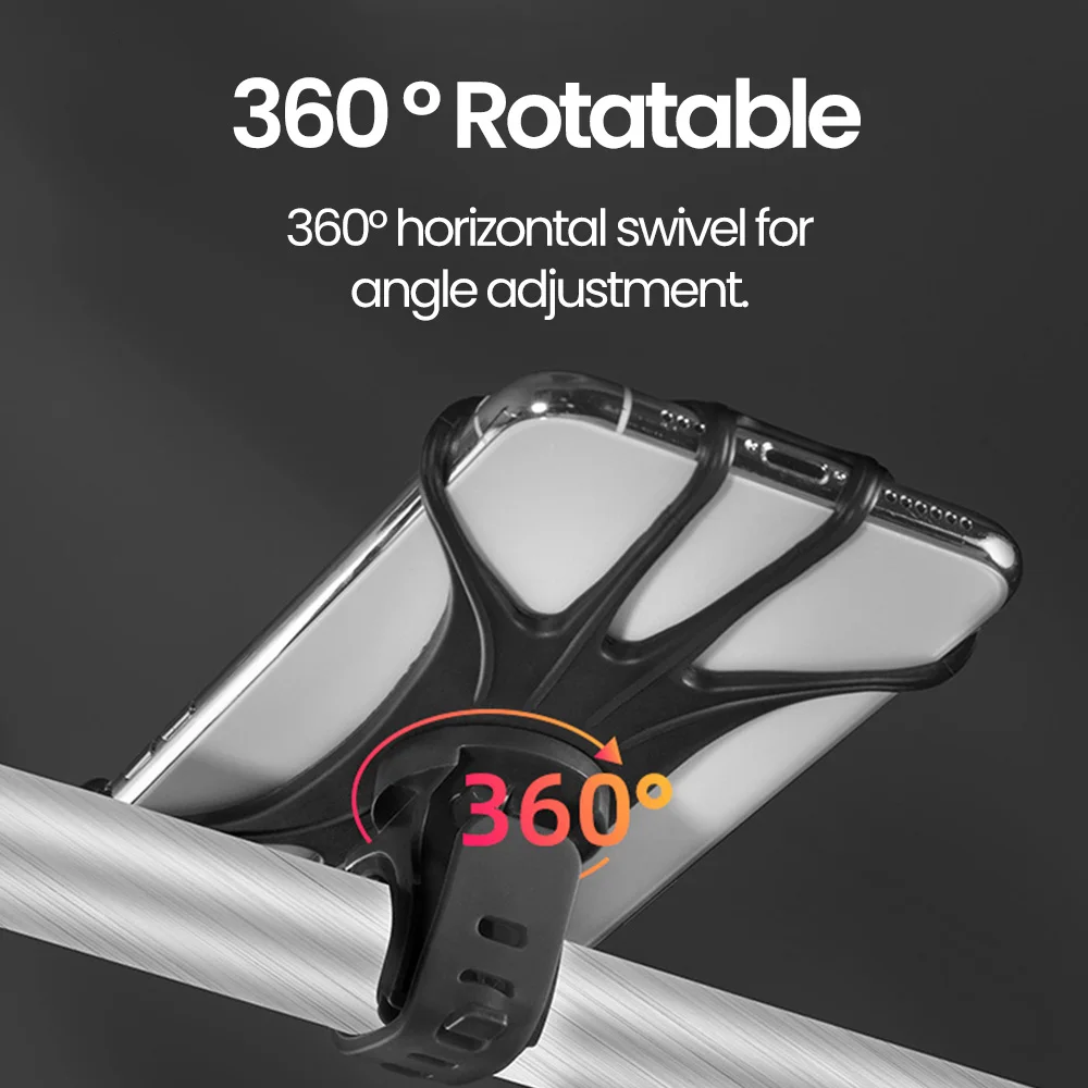 엘러프 360 ° 회전식 실리콘 자전거 핸드폰 거치대 전기 자전거 오토바이 자전거 네비게이션 거치대 라이딩용 고정