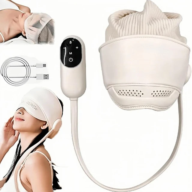 3 Mode Heated Air Pressure Head Massager With Eye Massage And 6 Airbags Electric Scalp Massager For Relaxation And Sleep Aid 2