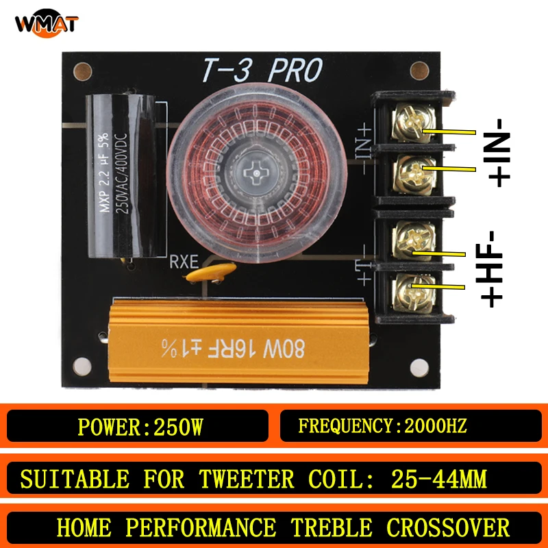 High-Performance 250W Treble Passive Frequency Divider Speaker Crossover - Hifi Audio Enhancement for Home Sound Systems