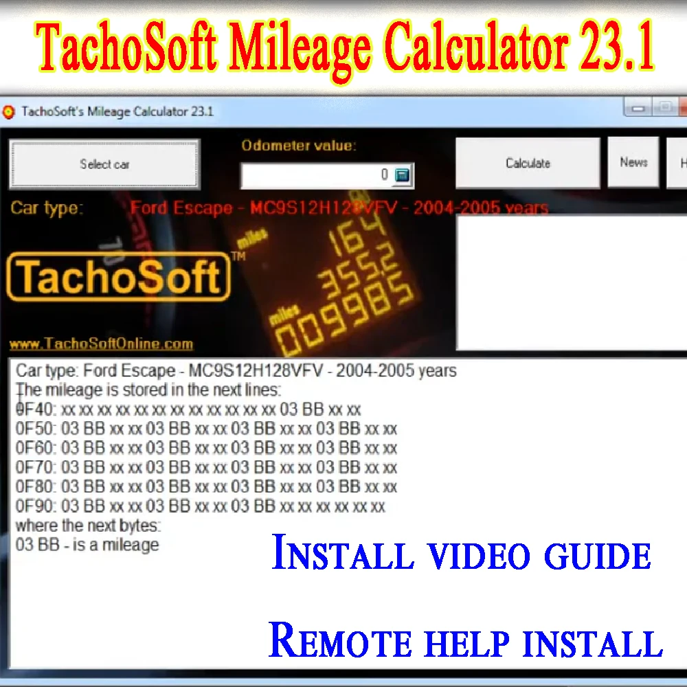 TachoSoft Mileage Calculator 23.1  Counter Calculation Software V23.1 with License Digital Odometer Calculators 2