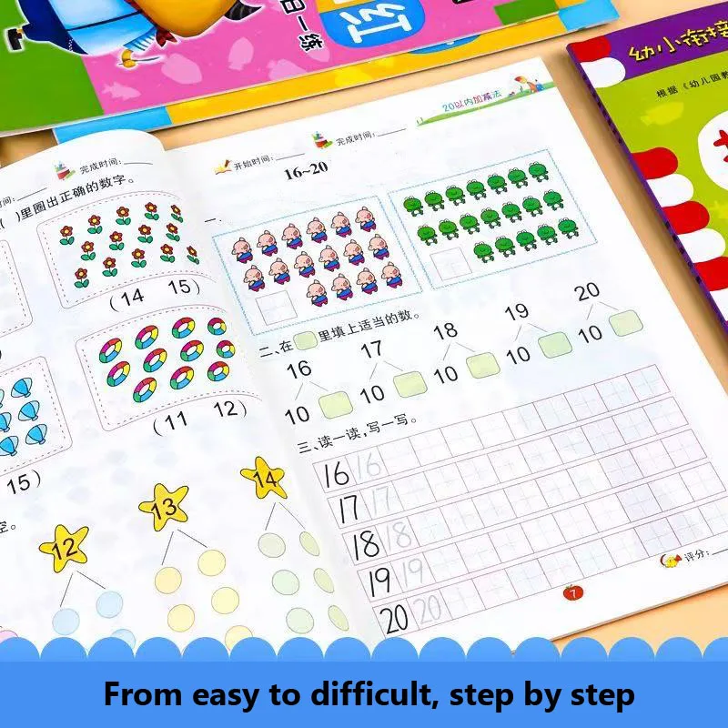 54 Pages Children Addition and Subtraction Book Learning Mathematics Textbook Handwritten Arithmetic Exercise Books for Kid 2-5 4