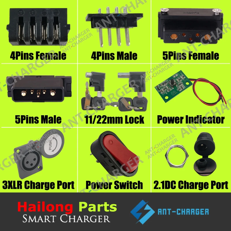 Ebike Part / Hailong 1 / 1 2 Battery Case Power Lock & Key / Power Switch / Power display