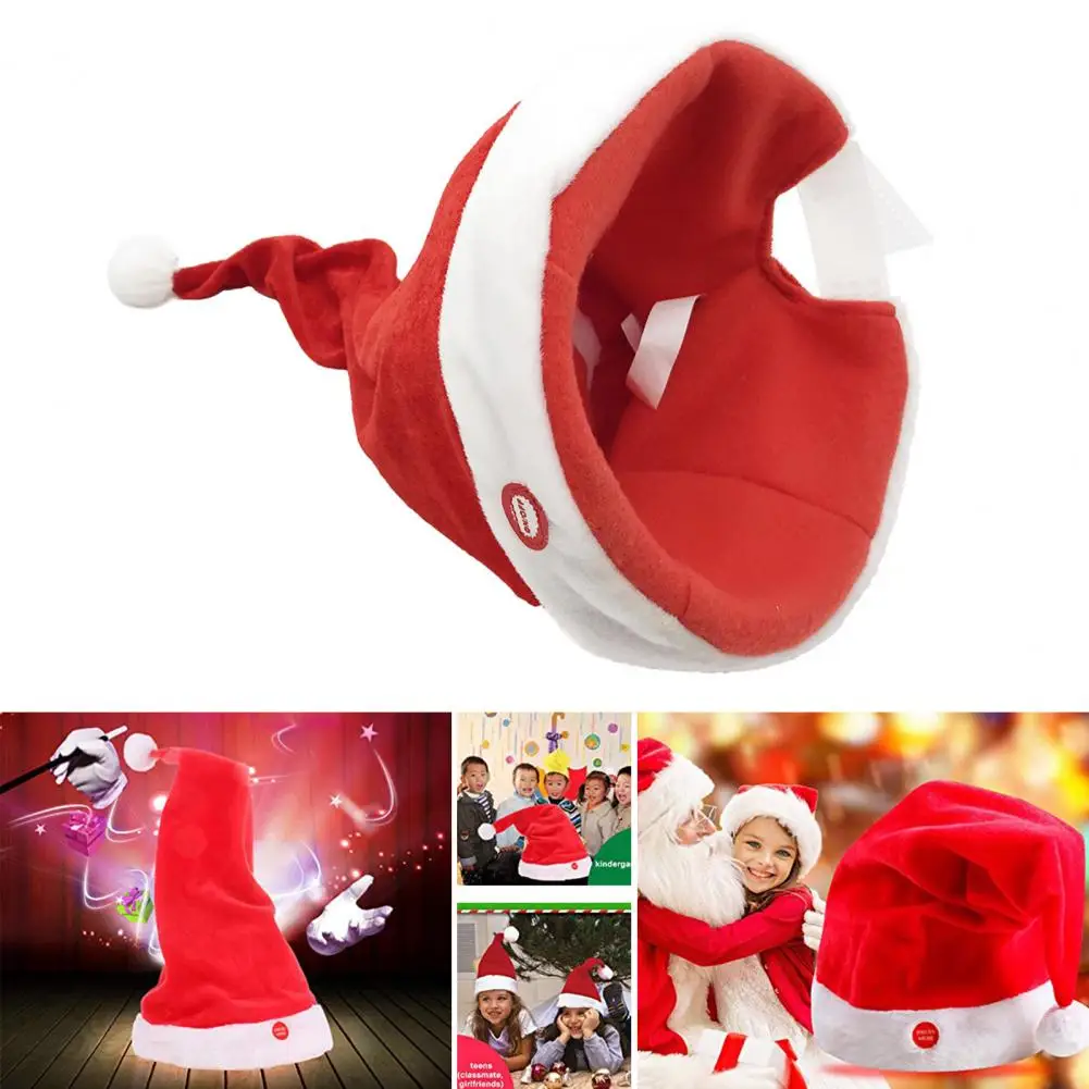 Electric Battery-Operated Funny Shaking Dancing Singing Santa Hat Xmas Party Prop christmas beanie hat