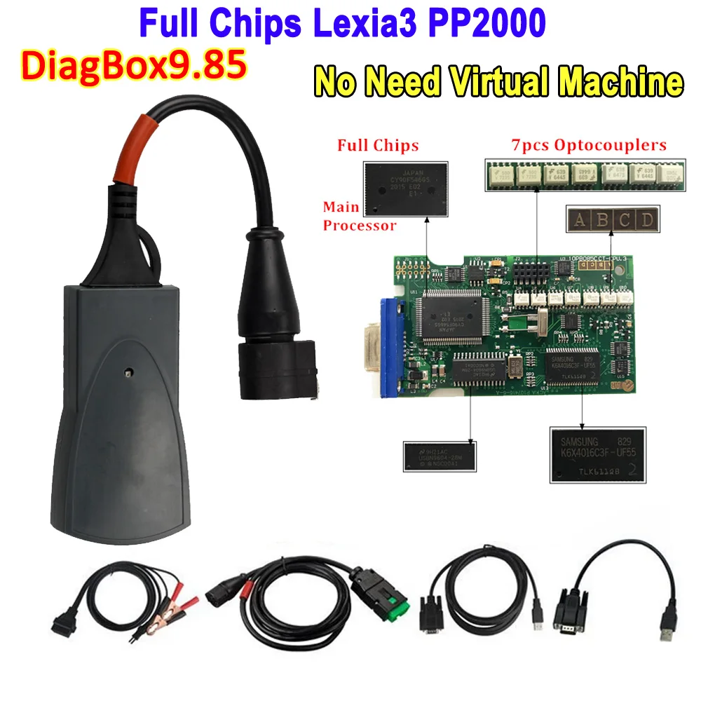 

Full Chip Lexia3 PP2000 OBD2 Diagbox V9.85 9218165C For Citroen For Peugeot Lexia 3 No Need Virtual Machine Auto Diagnostic Tool