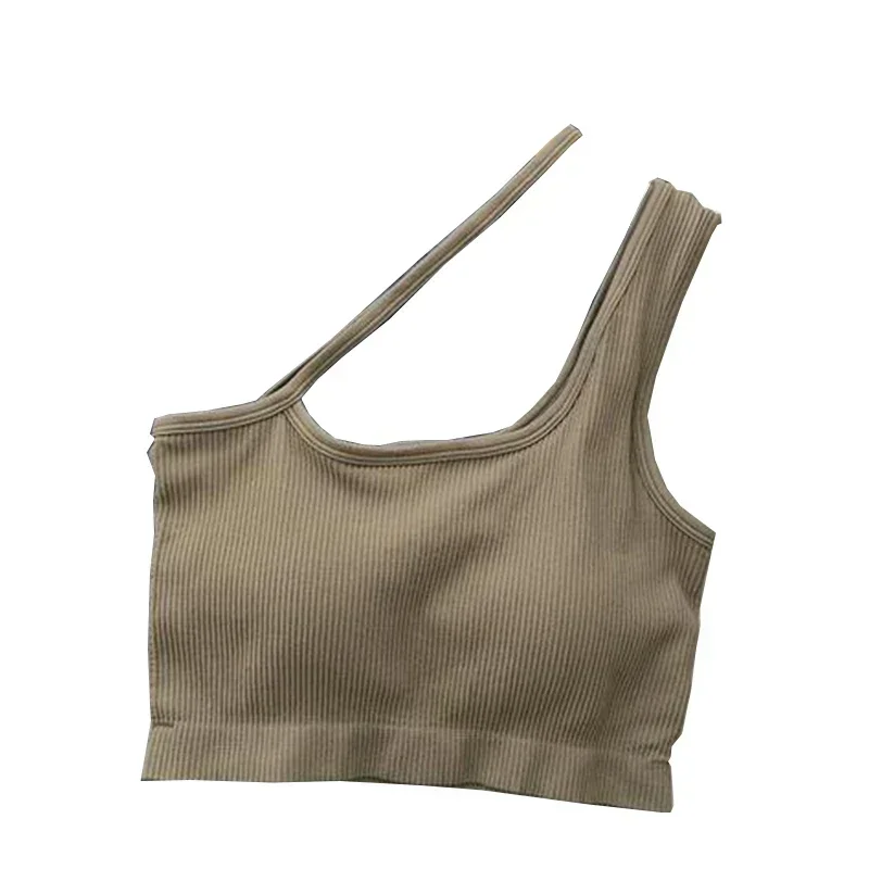 Tops for Womens Crop Top Woman Solid Color Tank Top Oblique Shoulder Sleeveless Camis Tank Tops for Women Ladies Slim Vest