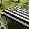 Black White Striped Tablecloth for Rectangle Geometric Stripe Waterproof Table Cloth for Kitchen Dining Room Holiday decorations 3