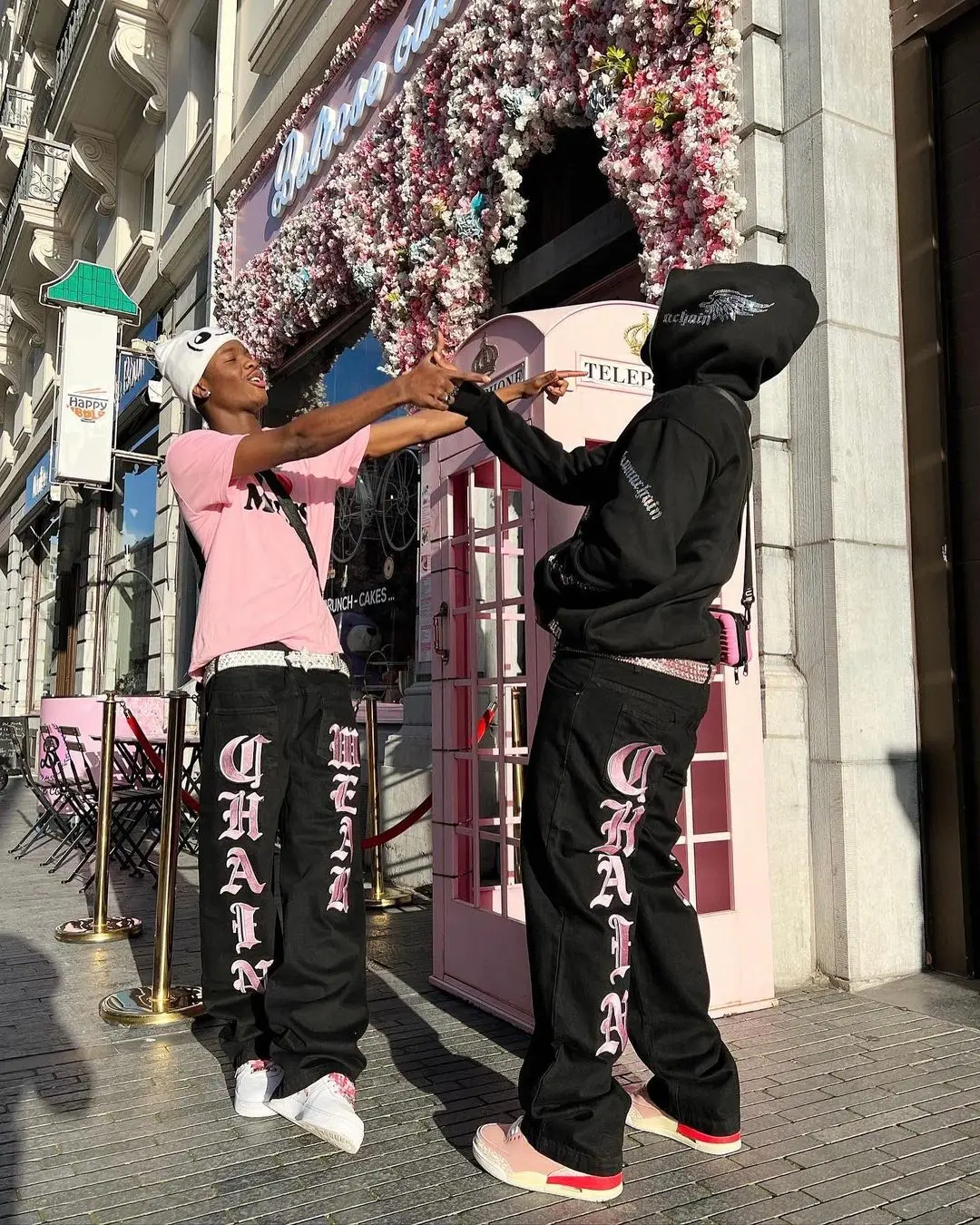 Letter Print Streetwear Black Pants Gothy Y2k Loose Straight