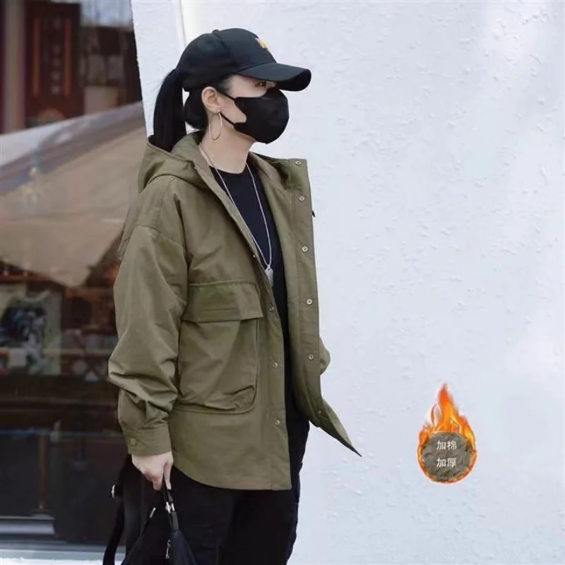Autumn and Winter Casual England Style Trendy Hooded Button Coats Men Clothing Trend Handsome Youth Cotton Padded Jacket Man