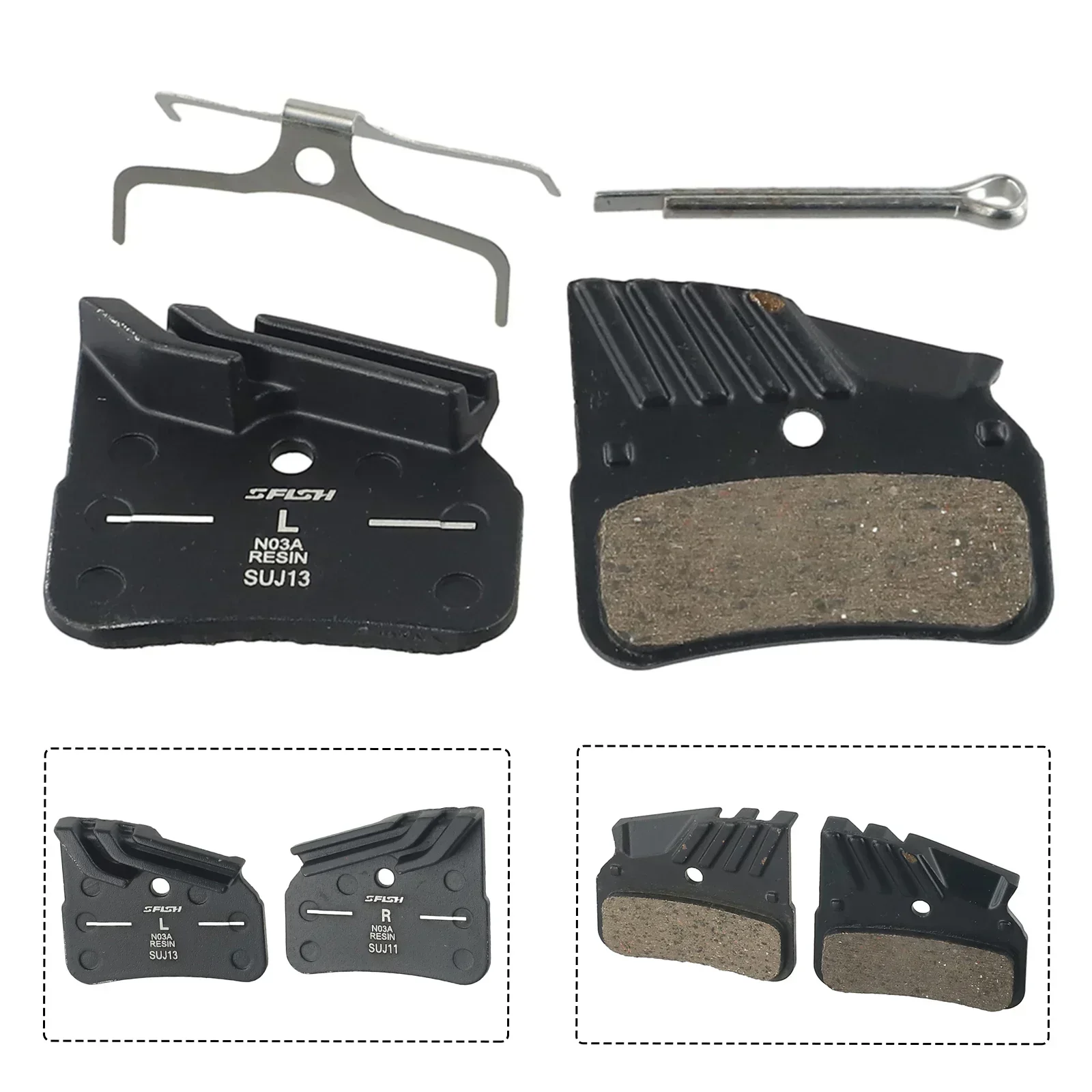 N03A Bicycle Disc Brake Pads For-Shimano M9120/M8120/M7120 XTR XT Semi-metal Resin Brake Pads Bike Heat Dissipation Pad