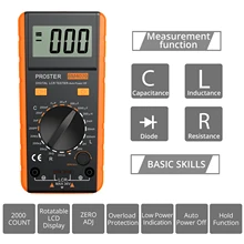 Proster Digital Multimeter LCR Meter Tester Tool Kit for Inductance Capacitance Resistance LCD Display Measuring Meter BM4070