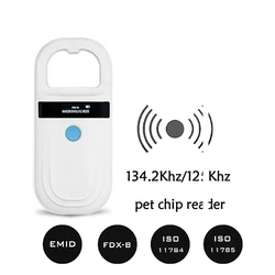 Universal Pet Microchip Reader - Handheld RFID Tag Scanner for Animal Identification (White)