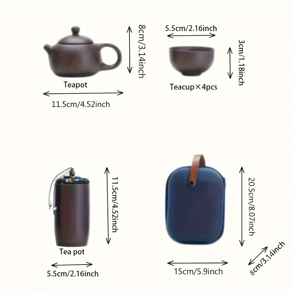 Portable Tea Set with Travel Case