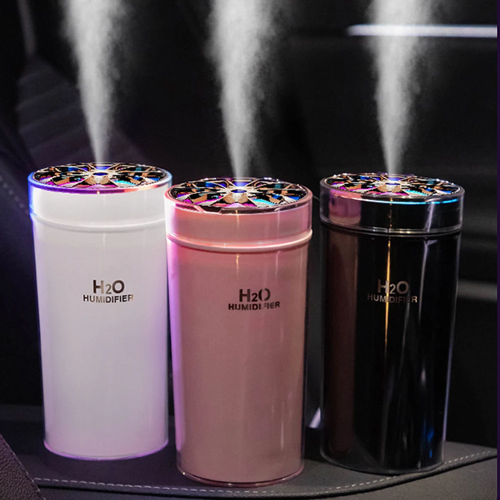 Wireless Car Air Humidifier Portable 300ML USB Diffuser Mist Maker Dual Mode Small Humidifier LED Colorful Night Light
