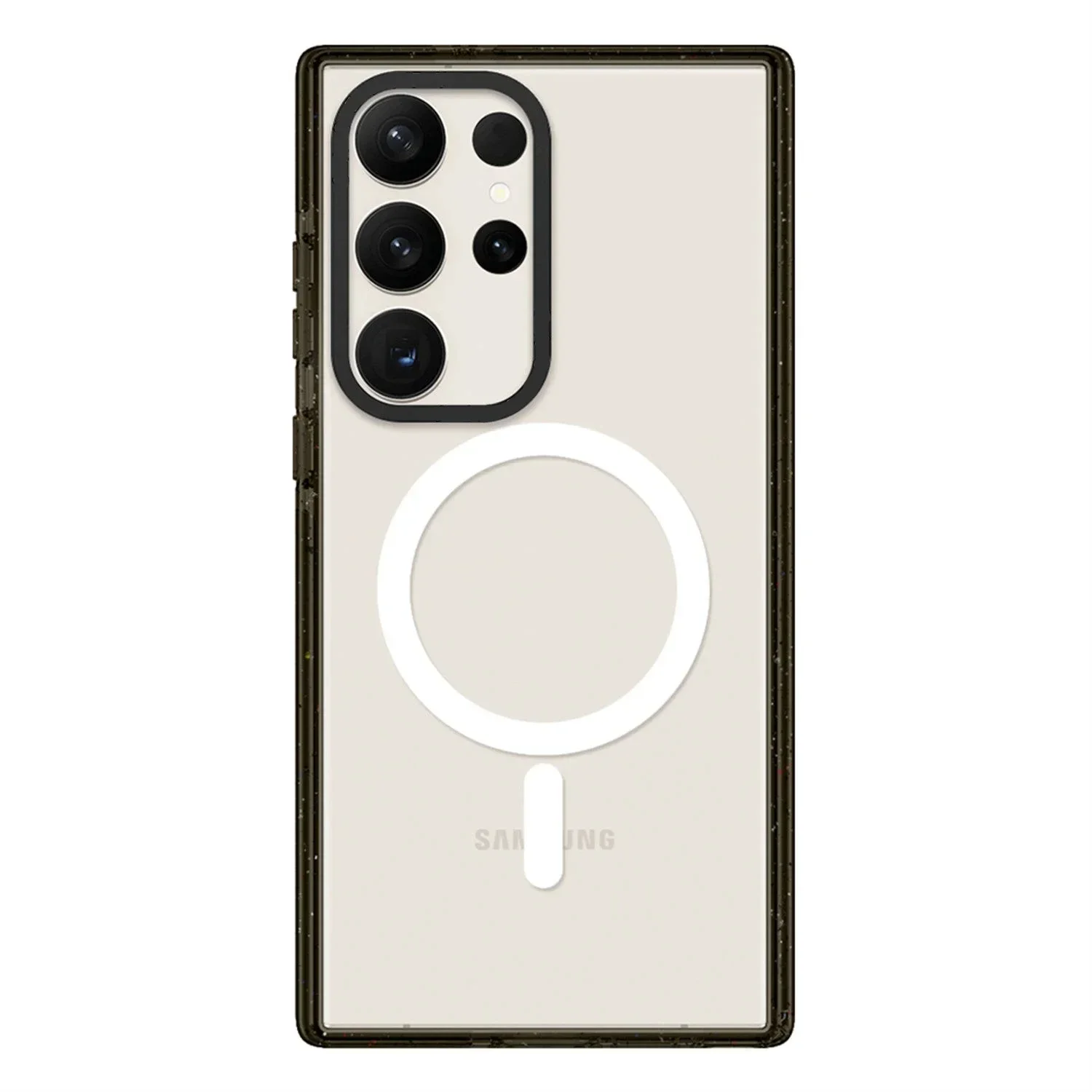 

Transparent MagSafe Acrylic Black Border Magnetic Phone Case for Samsung Galaxy S 22U S23 Ultra S24 Ultra Cover Protective Shell