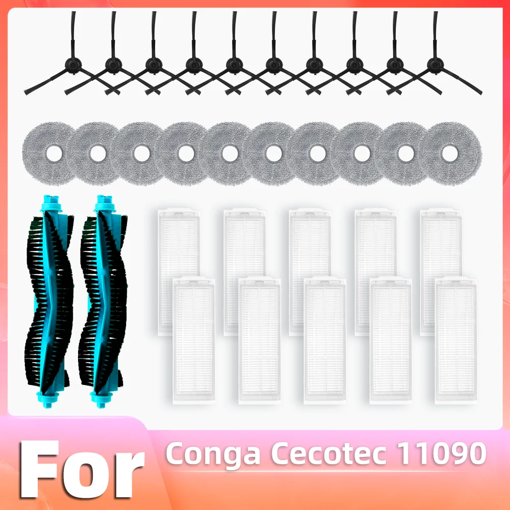 Compatible for Cecotec Conga 11090 Spin Revolution Main Side Brush HEPA Filter Mop Pad Replacement Spare Parts Accessories - Vimarsana News