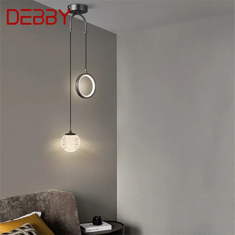 

DEBBY Modern Black Copper Chandelier LED 3 Colors Simply Creative Decorative Hanging Lamp For Home Bed Room