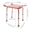 Folding Shower Seat, Adjustable Height, 300lbs Capacity, Waterproof Teak Wood, Non-Slip Legs 5