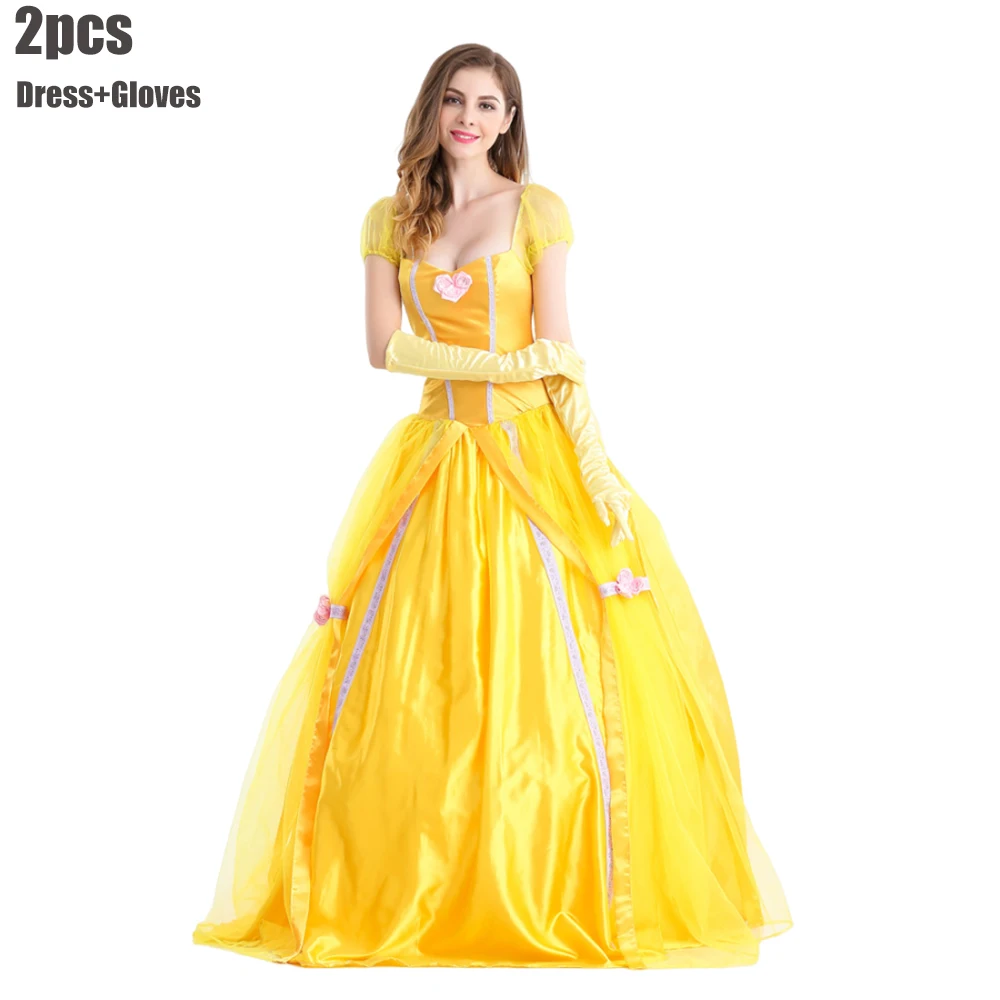 thumbnail image 1 of Disfraz de princesa de melocotón para mujer, vestido de princesa bella para fiesta de Halloween, vestido de cumpleaños para madre e hijos, fiesta de Carnaval, 1 of 5