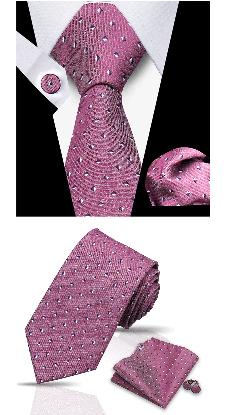 Krawatte für Männer, klassisch, kariert, Taschentücher, rote Krawatte, Manschettenknöpfe für Männer, Bluse, Business, Hochzeit, Accessoires, Damen, Kragen, Mann, Geschenk – Detail 18