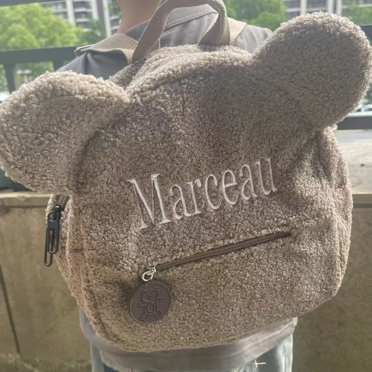 

Personalized Cute Bear Plush Backpack Custom Embroidered Name Kid's Autumn Winter Outdoor Shoulder Bag Children's Gift Snack Bag