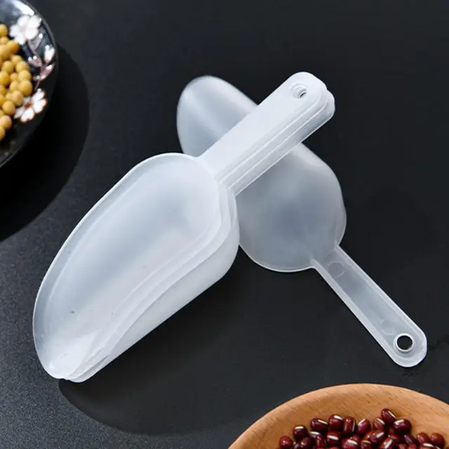 5PCS Mini Clear Plastic Ice Scoop Measuring Scoops for Weddings Candy Dessert Buffet Ice Cream Protein Powder