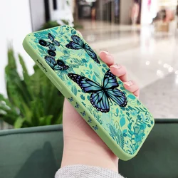 Aurora Butterfly Liquid Silicone Phone Case Cover for P40 Lite (Light Green 2)