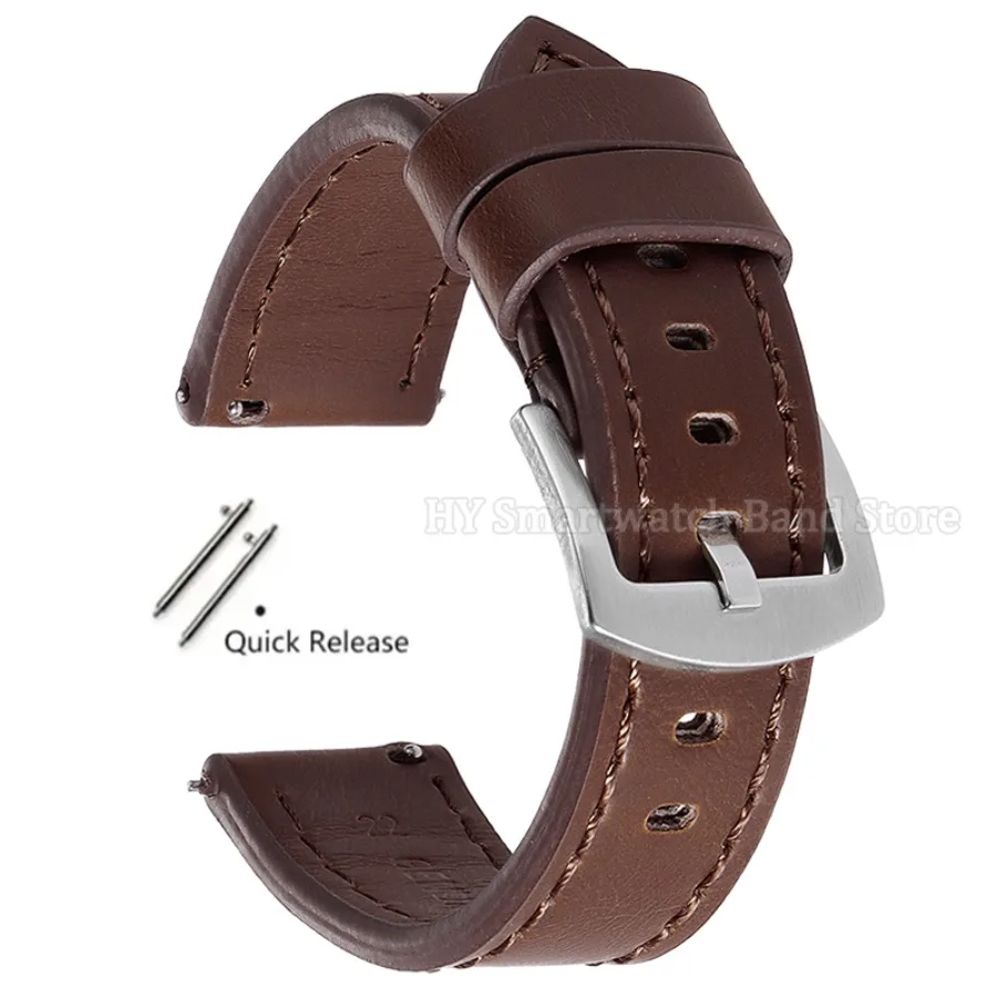 Premium Leather Smartwatch Band with Universal Quick Release Clasp