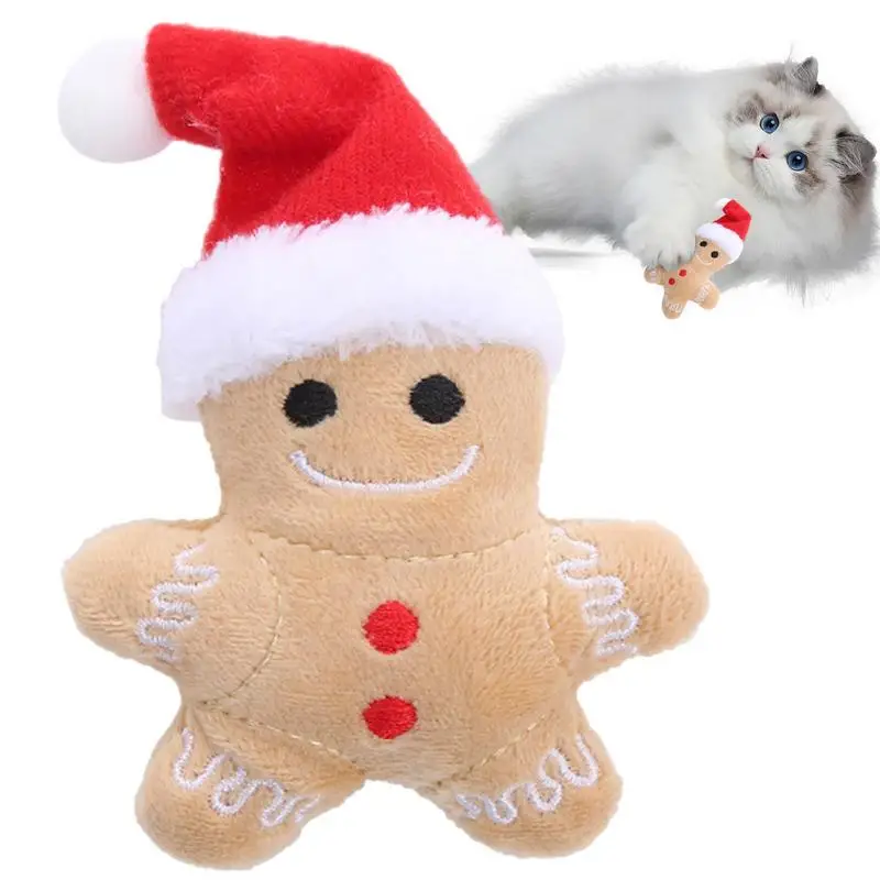 

Pet Dog Plush Noise Chewing Toy Gingerbread Man Cat Dog Christmas Series Cartoon Dog Toy Plush Chew Toy