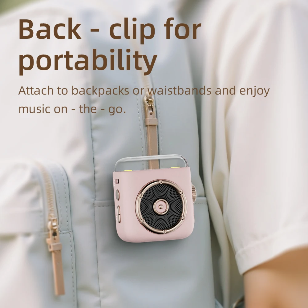 Mini Magnetic Backclip Bluetooth Speaker Time Display Hifi Sound Music Box Wireless Night Light MP3 Music Player Handsfree Call