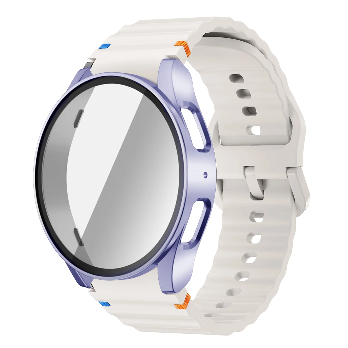 Silicone Watch Strap with Case and Screen Protector for 40-44mm Smartwatches - Durable Wrist Accessory