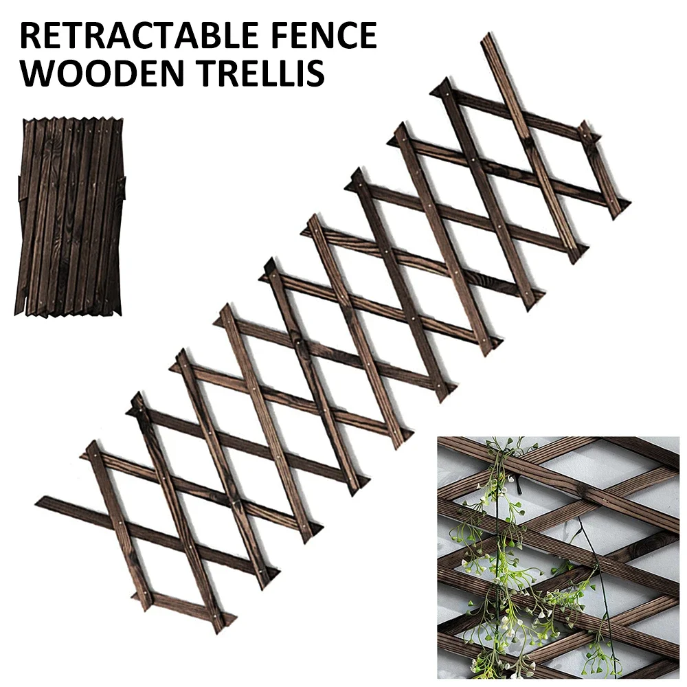 Garden Folding Grid Flower Stand To Expand Wooden Garden Wall Fence Plant Climbing Frame To Support Courtyard Decoration