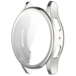 Silicone TPU Glass Screen Protector Bumper Case - Galaxy Watch 7 40MM (Silver)