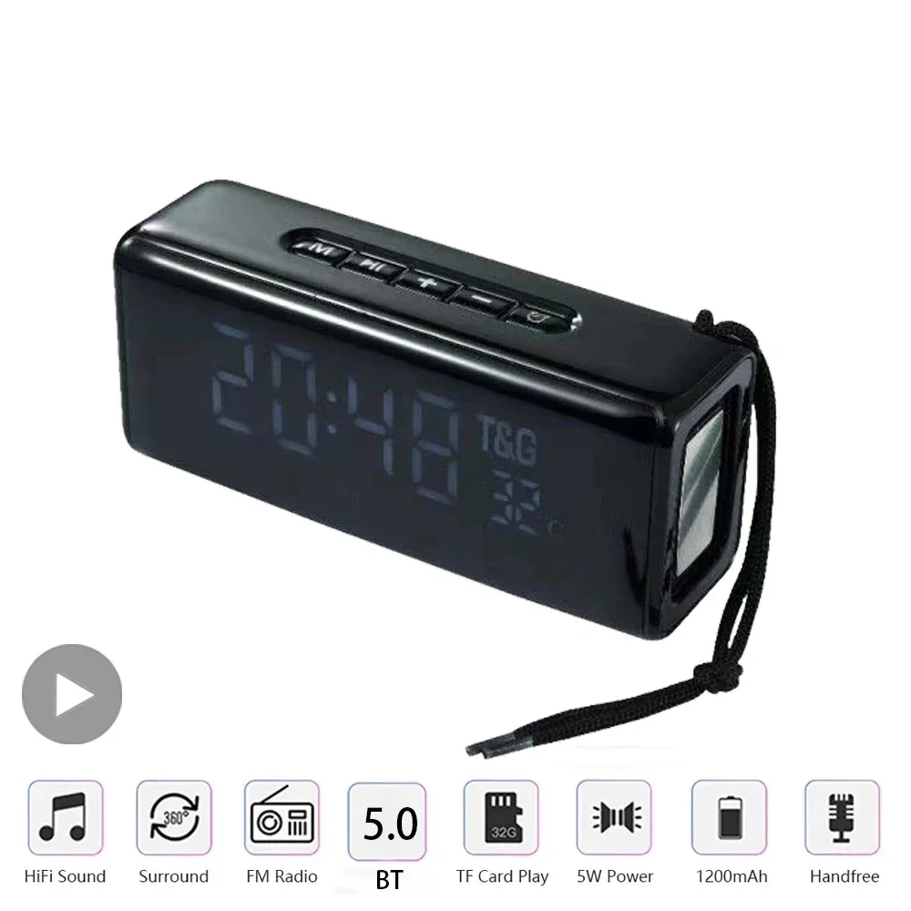 

Portable Table Alarm Clock Radio FM Wireless Caixa De Som Bluetooth Speaker Music Sound Box Handfree Blutooth For Mini Blootooth