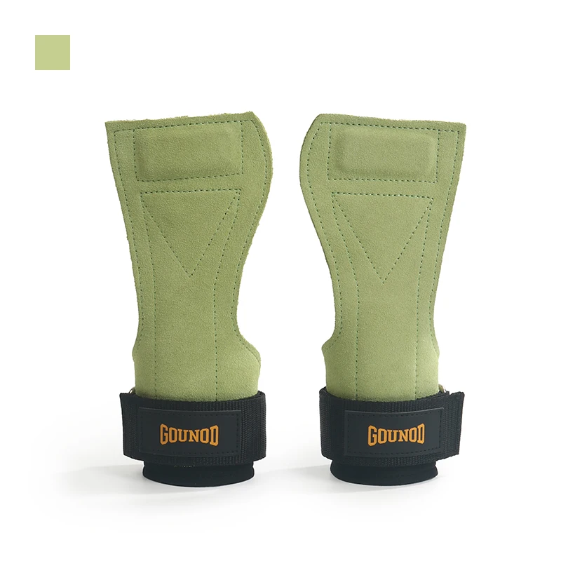 Premium Cowhide Palm Guards with Wrist Wraps for Weightlifting and Fitness Workouts