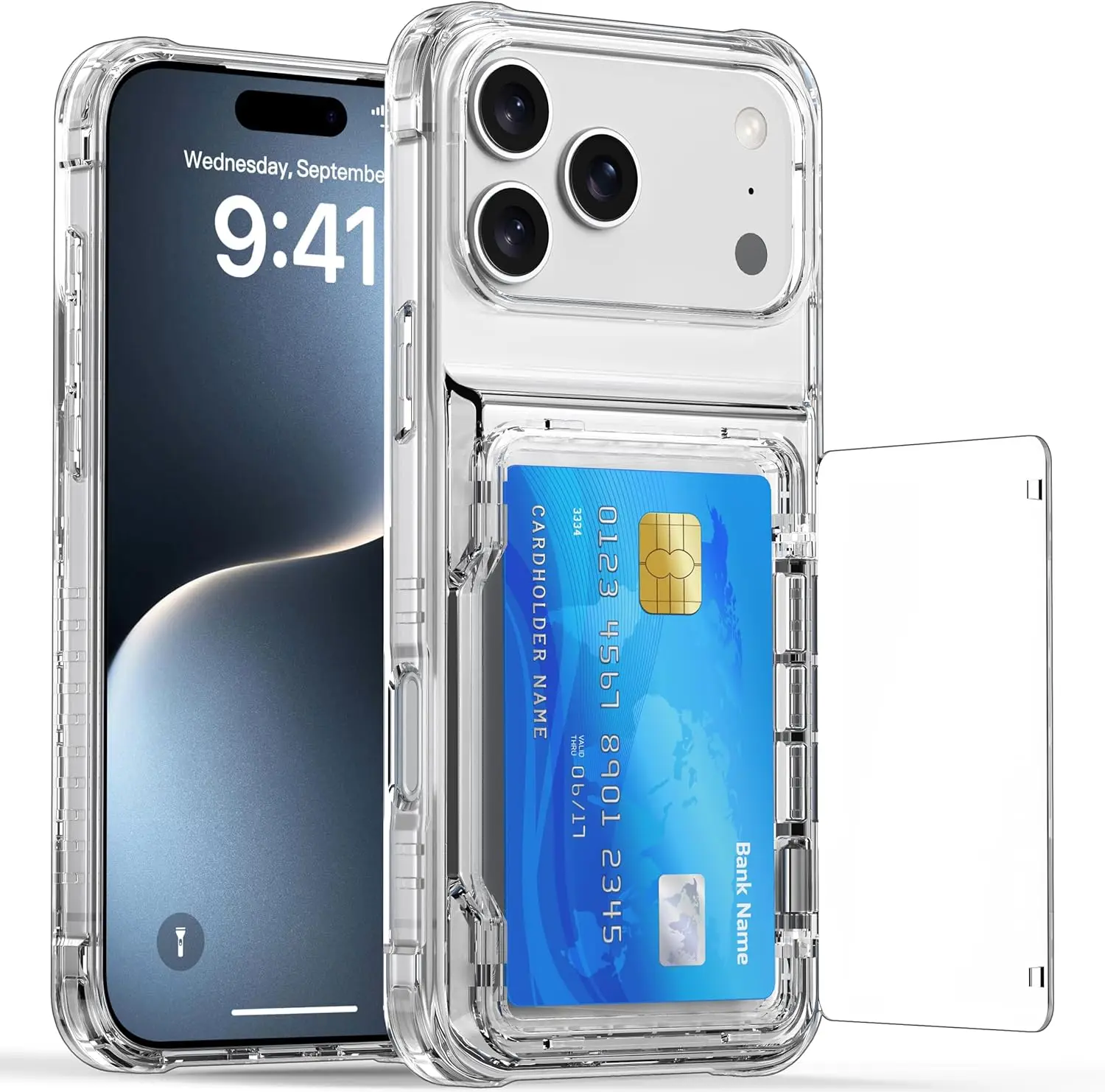 Slim Heavy Duty Wallet Card Case with Slide Slot and Holder